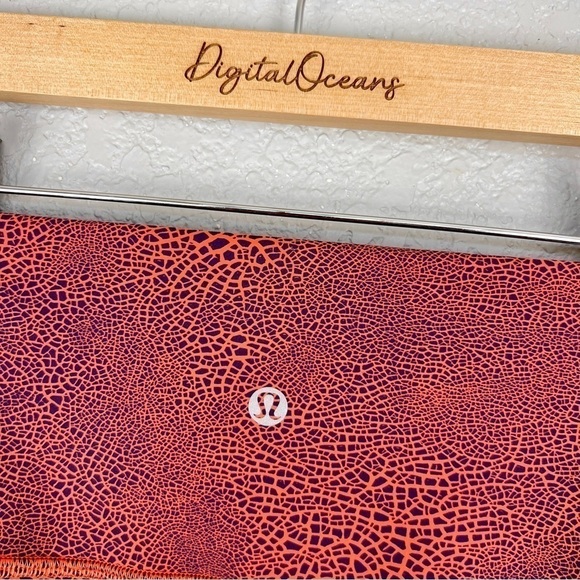 Lululemon Wunder Train High-Rise Crop Leggings, Crackle Glaze Orange - EUC - Picture 5 of 8